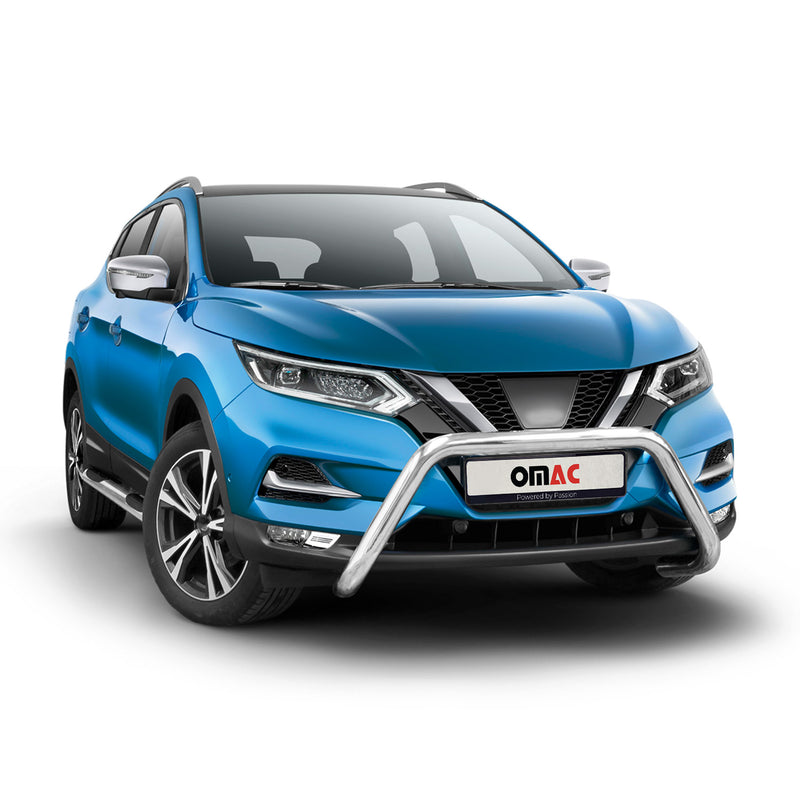 Pare-Buffle Avant Pour Nissan Qashqai 2016-2021 en Acier Inoxy Argent