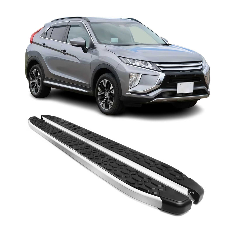 Marchepieds Latéraux pour Mitsubishi Eclipse Cross 2018-2024 Gris Noir Aluminium