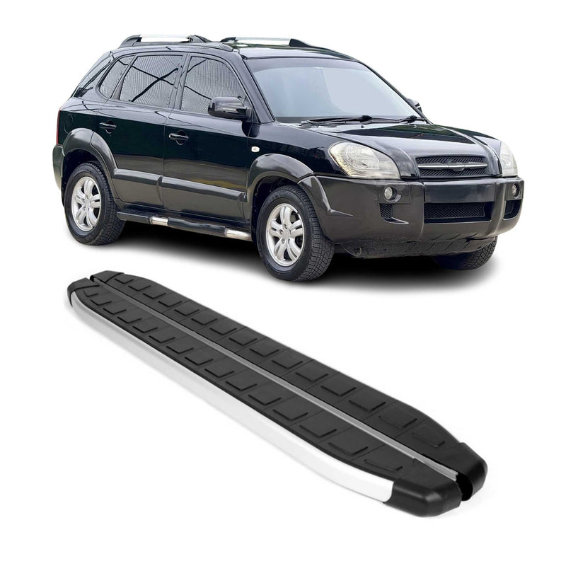 Marchepieds Latéraux pour Hyundai Tucson 2004-2009 Aluminium Noir Gris 2Pcs