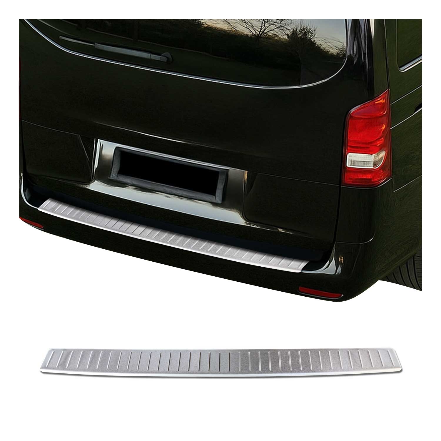 Protection Seuil de Pare-chocs Arriére pour Mercedes Vito W447 2014-2025 Brossé