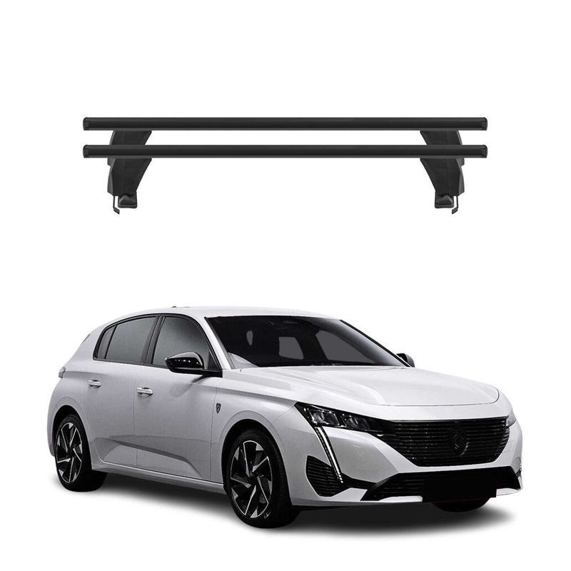 Menabo Barres de toit Transversales pour Peugeot 308 2021-2025 Alu Noir 2x ABE