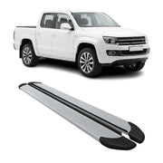 Marchepieds Latéraux pédale pour VW Amarok Double Cab  2010-2022 Alu Argent 2Pcs