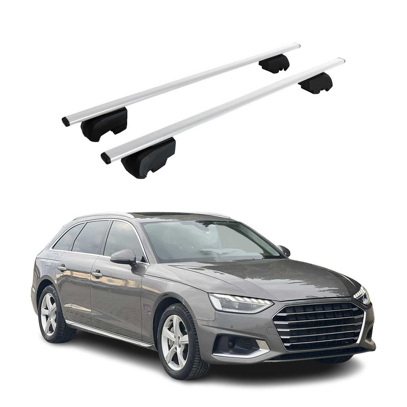 Barres de toit transversales pour Audi A4 B9 Break 2016-2025 Fer Argent 2Pcs