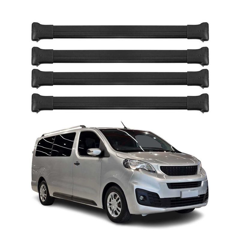 Barres de Toit transversales pour Fiat Scudo 2022-2025 Aluminium Noir 4Pcs
