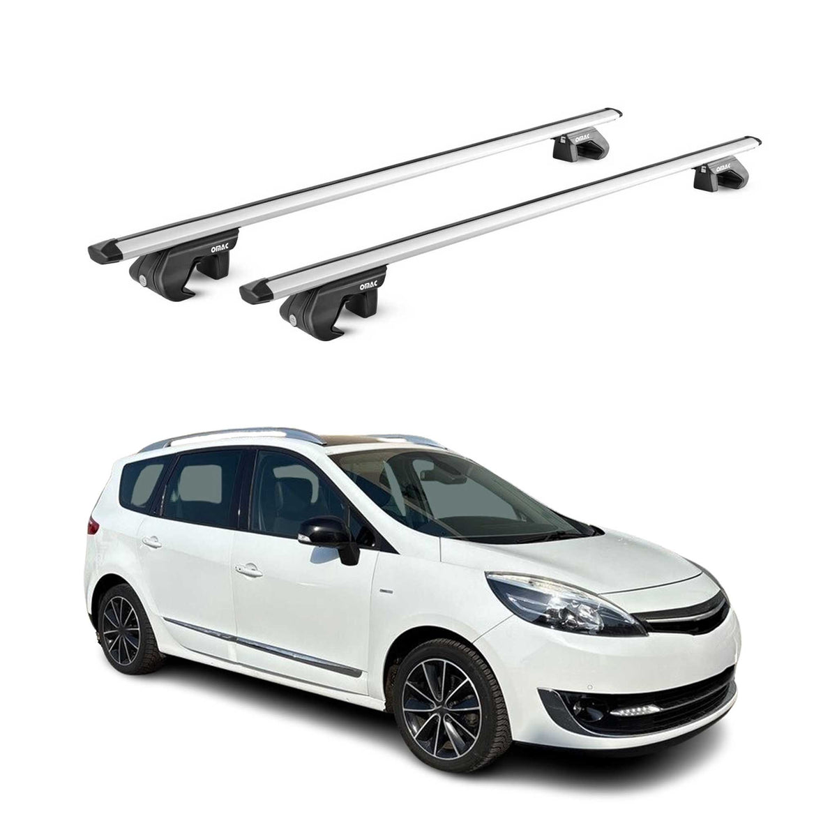 Barres de toit transversales pour Renault Scenic III/X-Mod 2009-2016 Gris 2x ABE