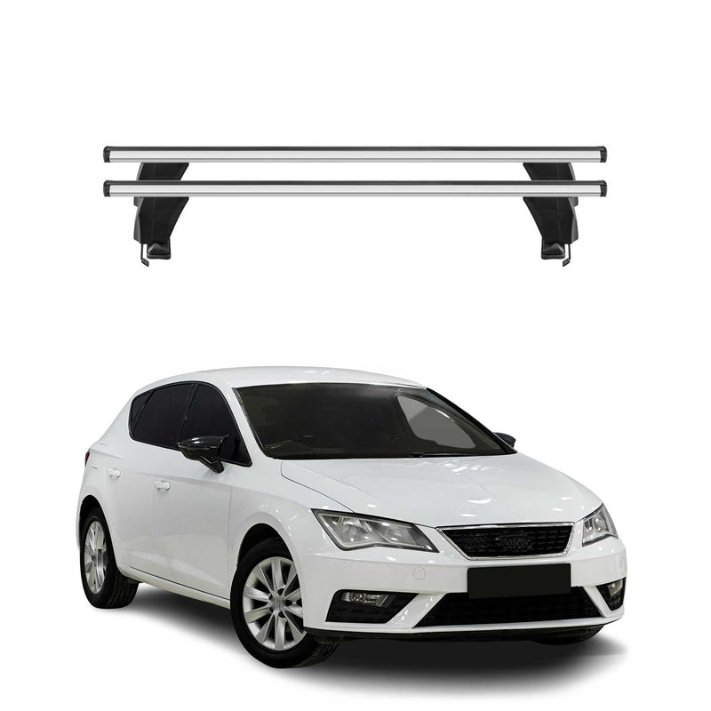 Menabo Barres de toit Transversales pour Seat Leon III 2012-2020 Gris ABE 2x