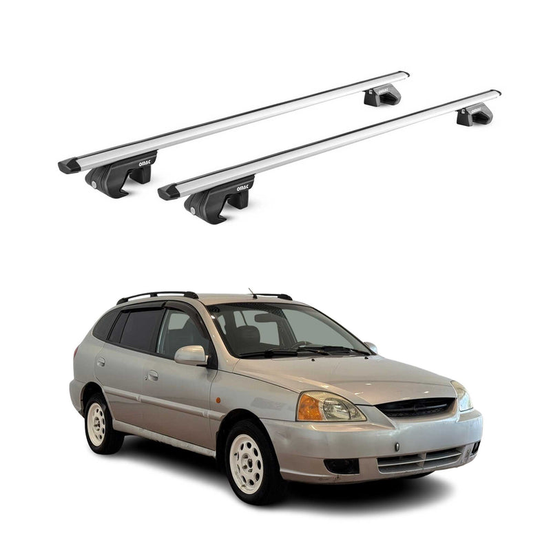 Barres de toit transversales pour Kia Rio Break DC 2000-2005 Alu Gris 2x ABE