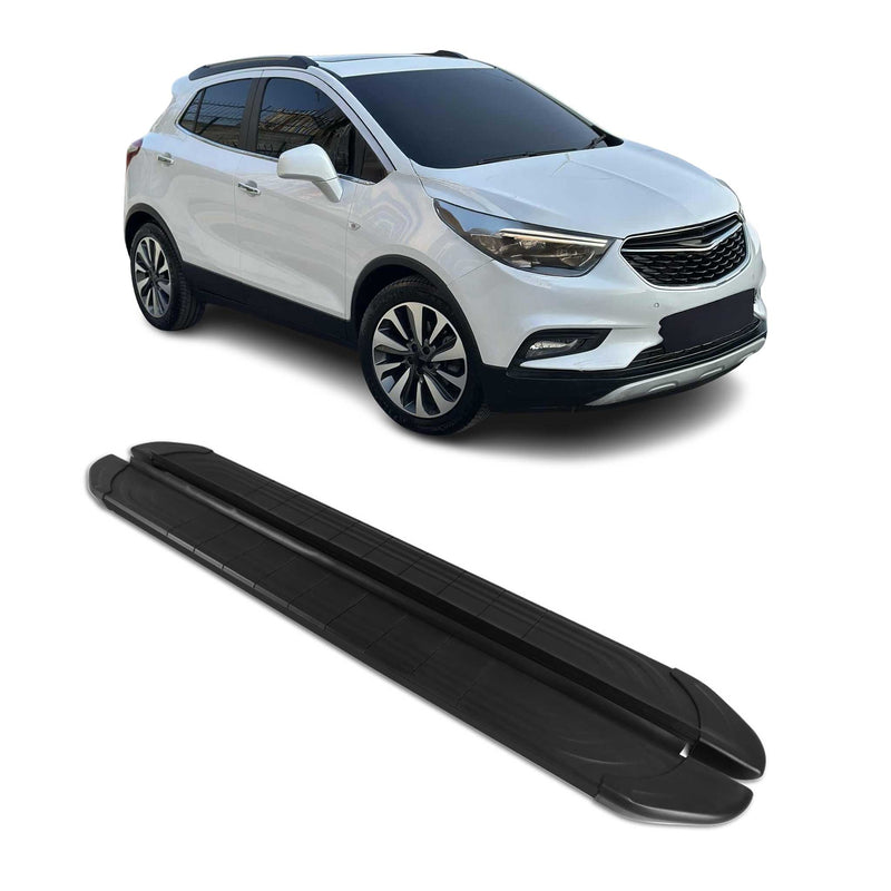 Marchepieds Latéraux pédale pour Opel Mokka 2012-2019 2Pcs Aluminium Noir
