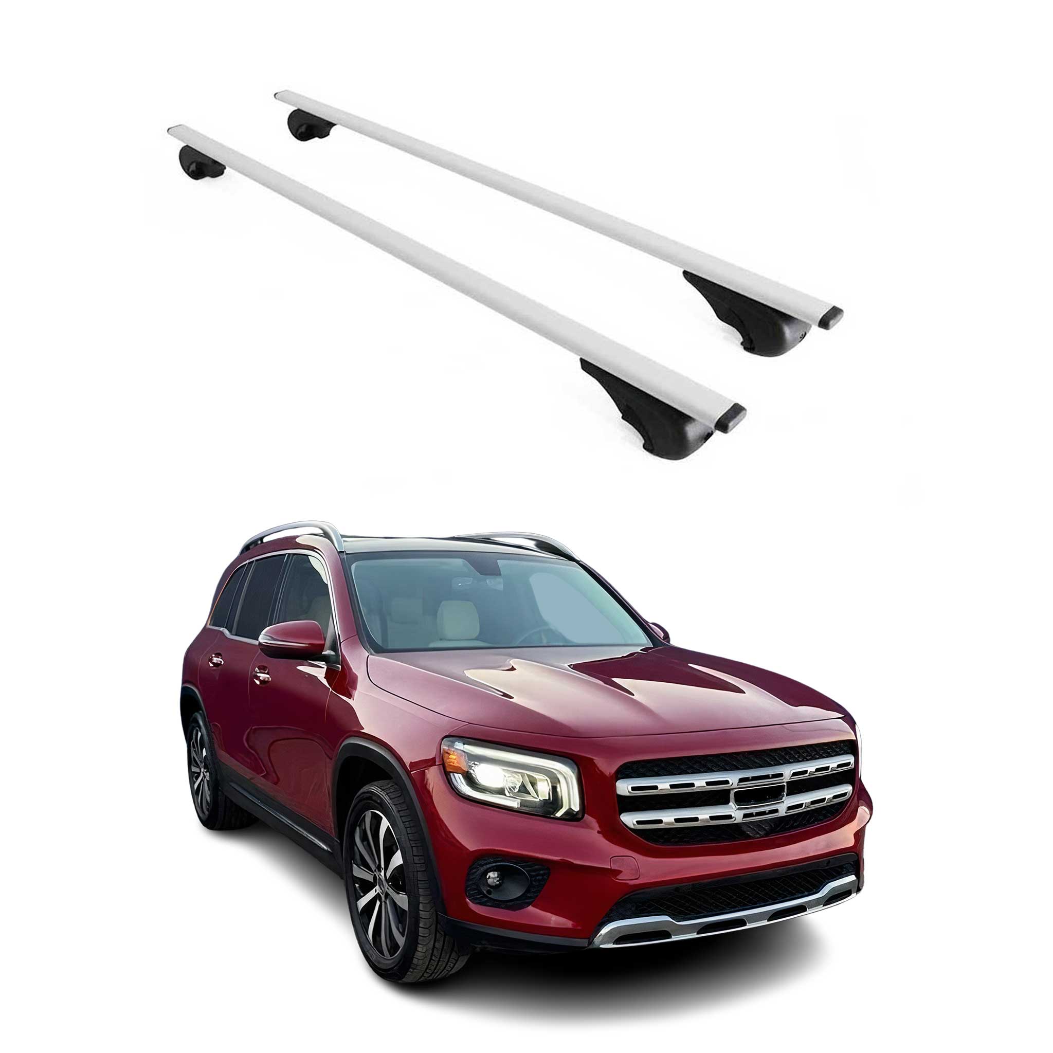 Barres de toit Transversales pour Mercedes GLB 2019-2026 Fer Argent