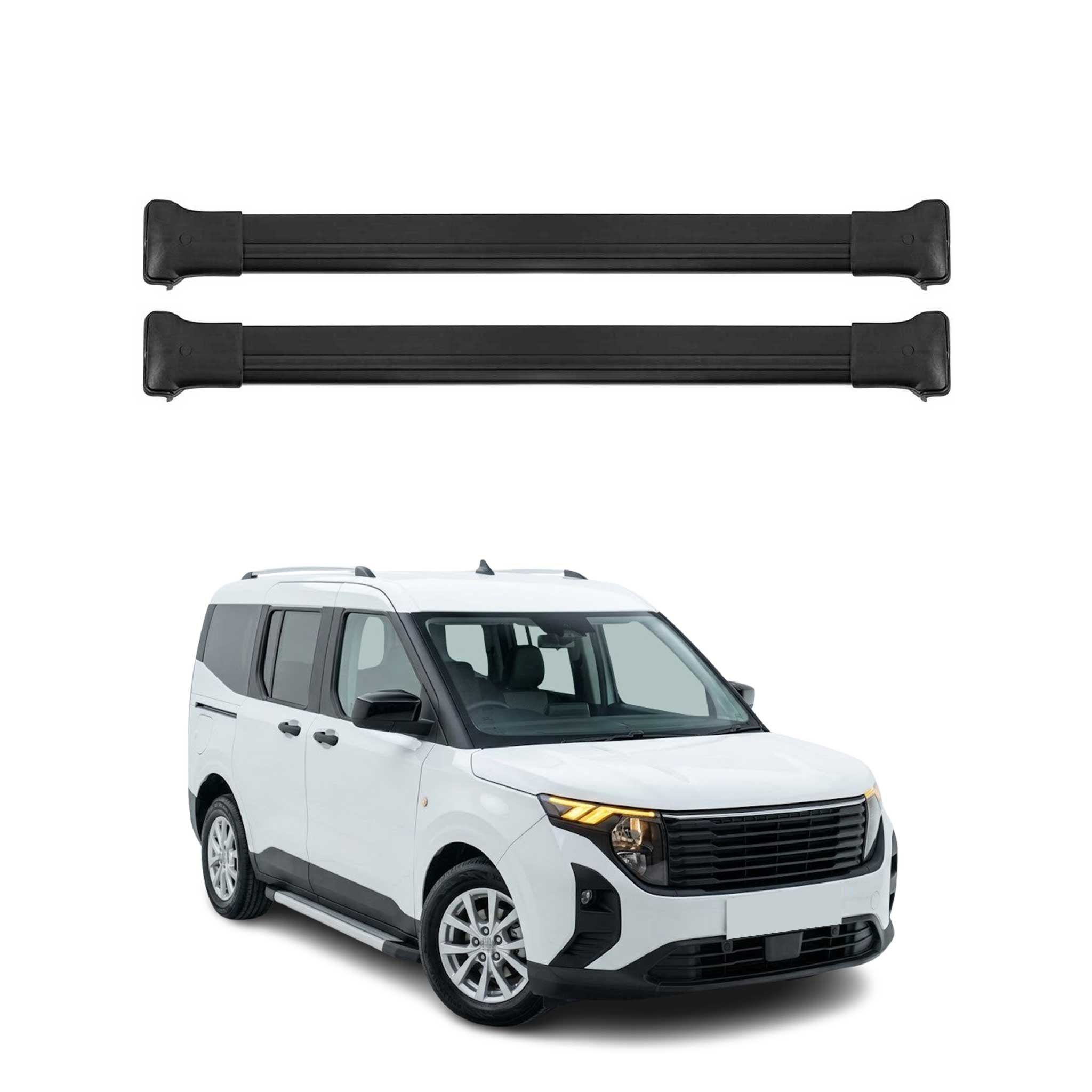 Barres de toit pour Ford Tourneo Courier II 2023-2026 2 pcs Aluminium noir