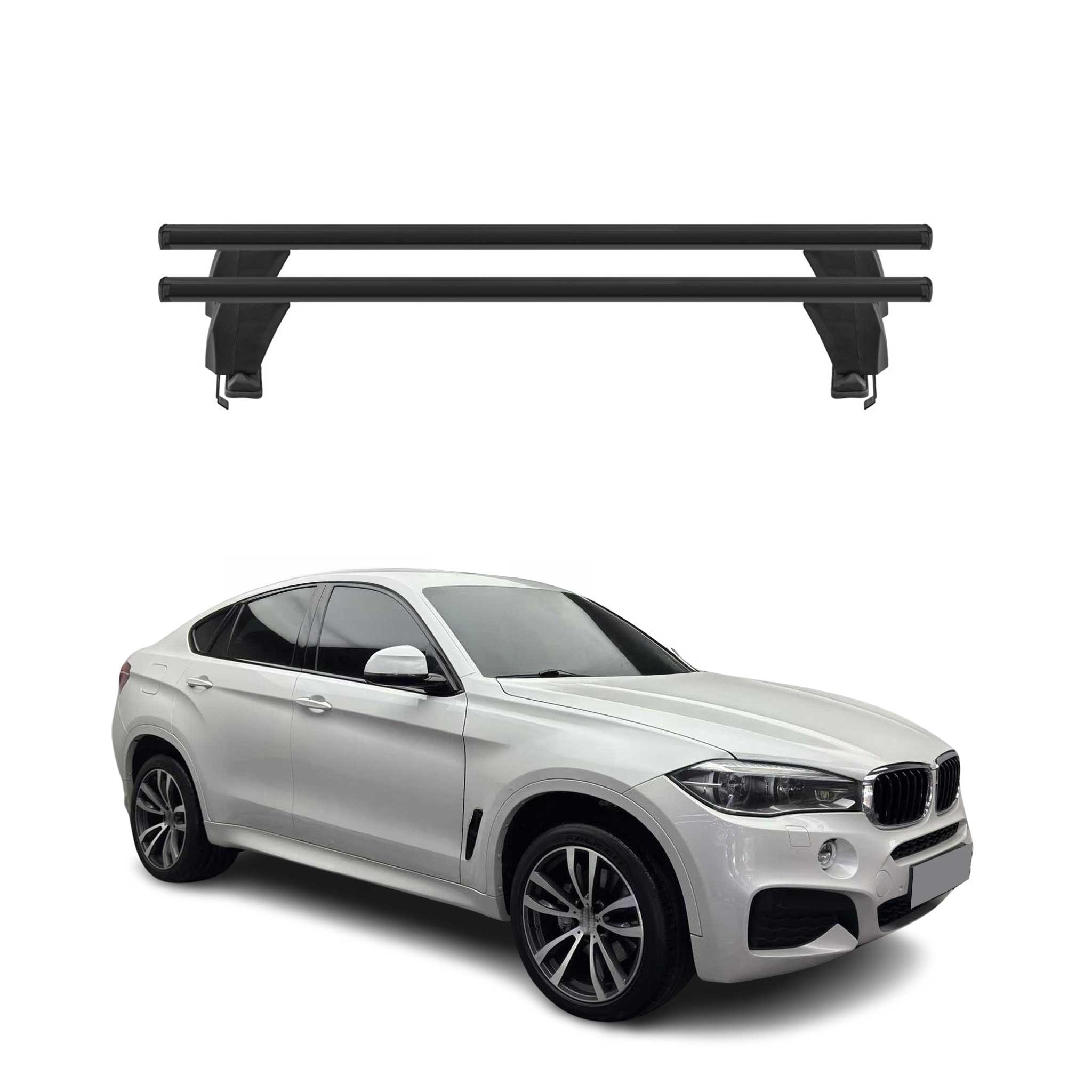 Menabo Barres de toit transversales pour BMW X6 F16 F86 2014-2019 Noir ABE