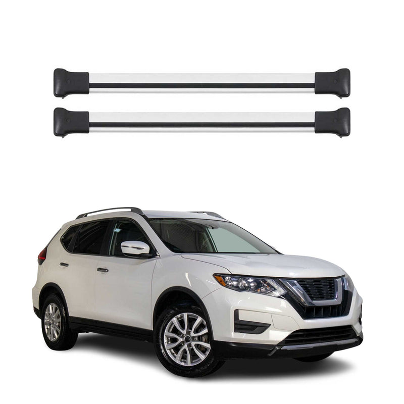 Barres de toit transversales pour Nissan Qashqai +2 2009-2014 Aluminium Gris