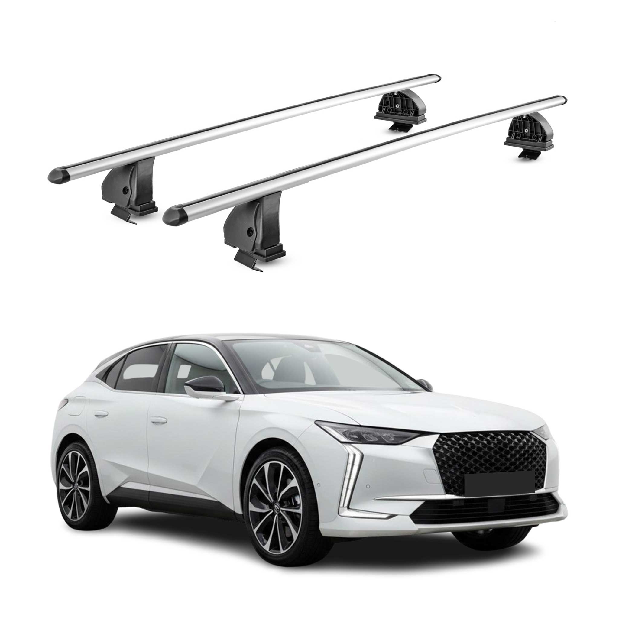 Barres de toit transversales Aluminium pour DS 4 2021-2026 TÜV 75 kg Gris 2Pcs