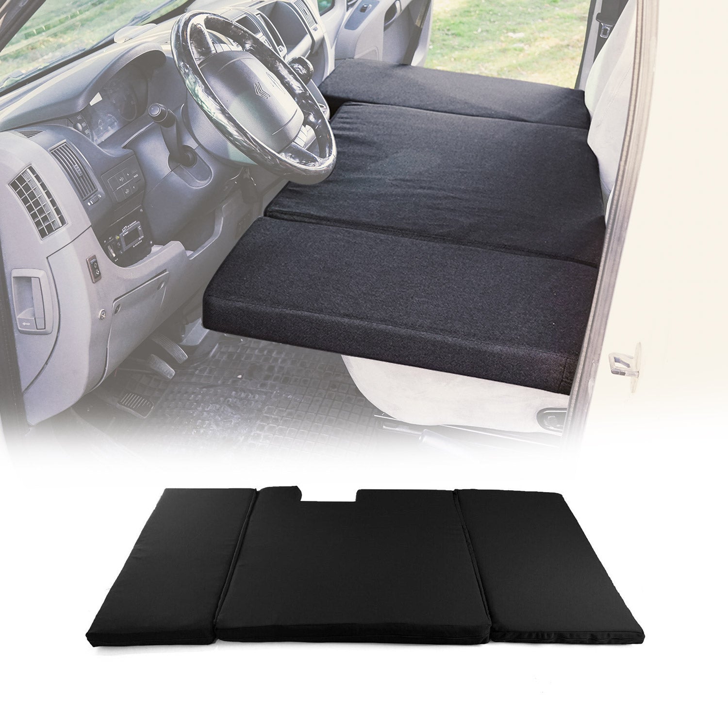 OMAC Matelas de Camping Pliable pour VW Crafter 2006-2026 Polyester Noir 1 Pc