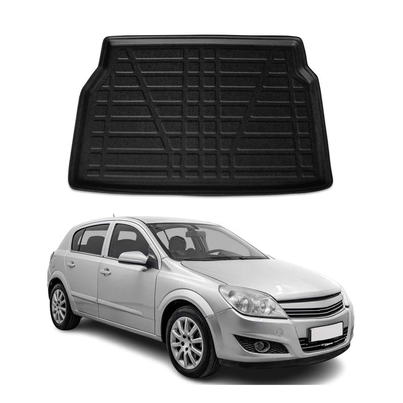Tapis de Coffre pour Opel Astra H 2004-2013 Berline HB Break en TPE Noir