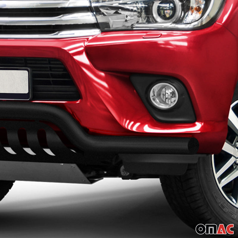 Pare-Buffle Avant Pour Toyota Hilux 2015-2017 Noir en Acier Inoxy