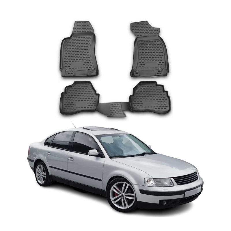 Tapis de sol pour VW Passat B5 1996-2005 en caoutchouc TPE 3D Noir 4Pcs
