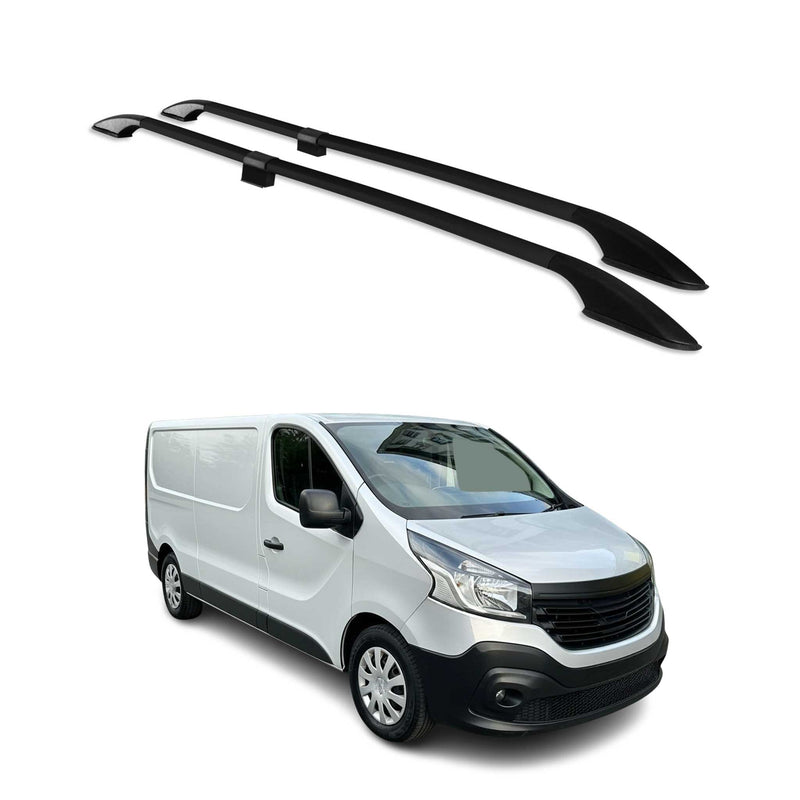 Barres de toit longitudinales pour Renault Trafic 3 Long L2 2014-2025 Alu Noir