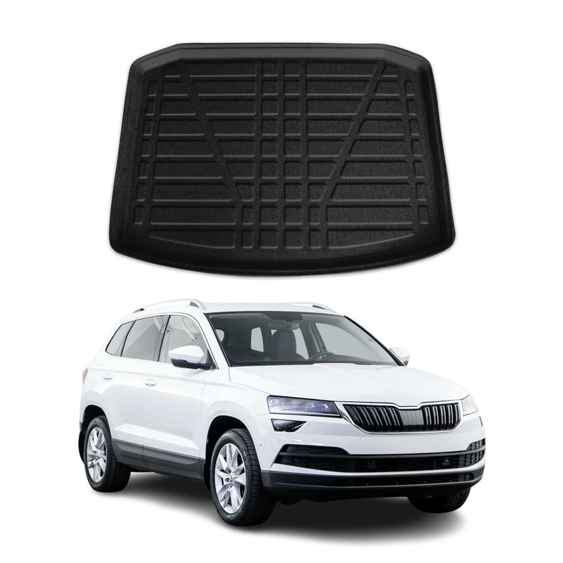 Tapis de Coffre pour Skoda Karoq 2017-2022 en TPE Noir