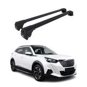 Barres De Toit Transversales pour Peugeot 2008 2020-2023 Aluminium Noir ABE