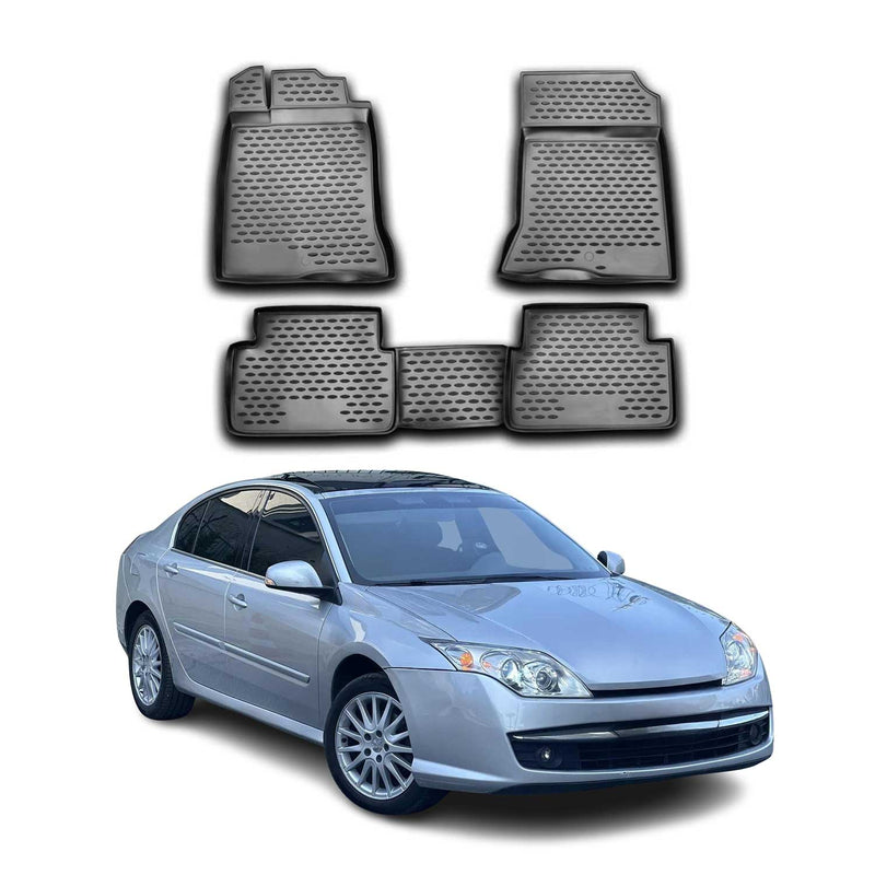 OMAC Tapis de sol pour Renault Laguna 2007-2015 sur mesure en caoutchouc Noir