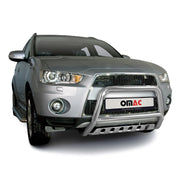 Pare-Buffle Avant Pour Mitsubishi Outlander II 2010-2012 Acier Argent