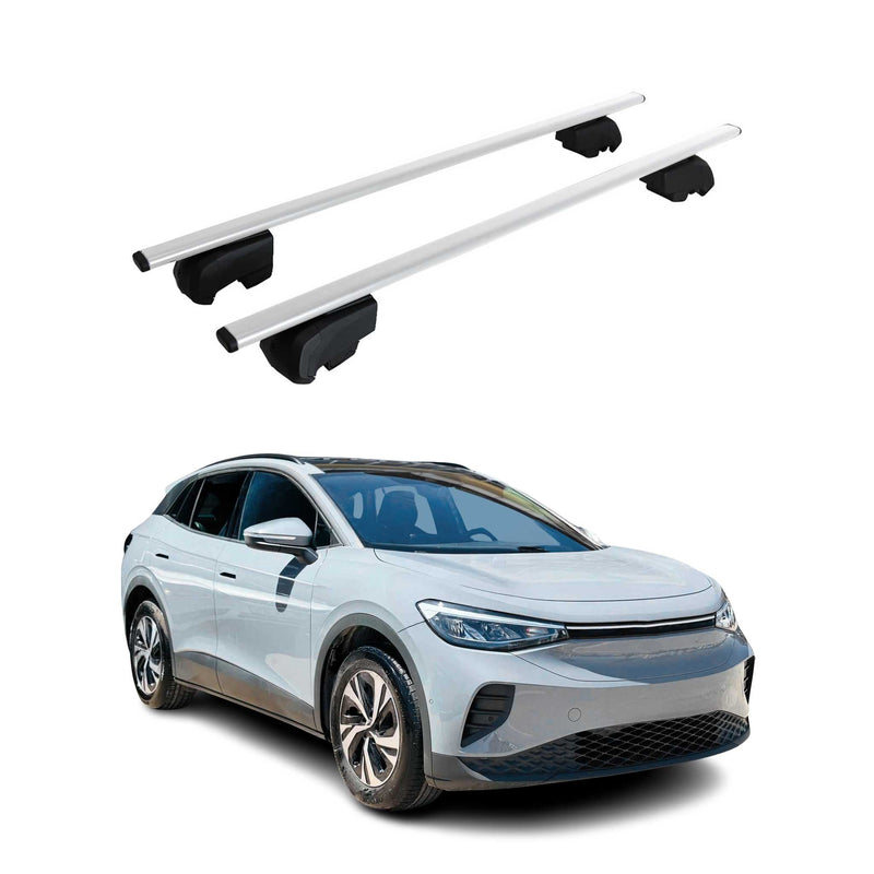 Barres de toit Transversales pour VW ID.4 2020-2023 Fer Argent ABE