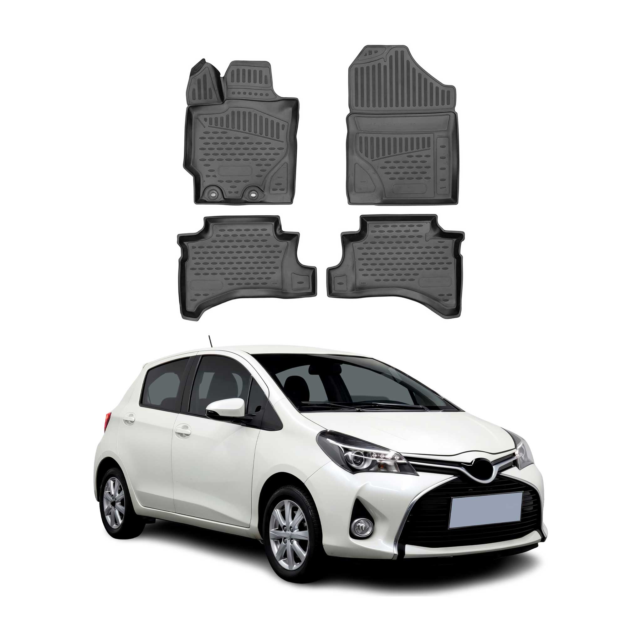 Tapis De Sol Pour Toyota Yaris 2017-2020 En Caoutchouc TPE 3D Noir 4x Aucun avis