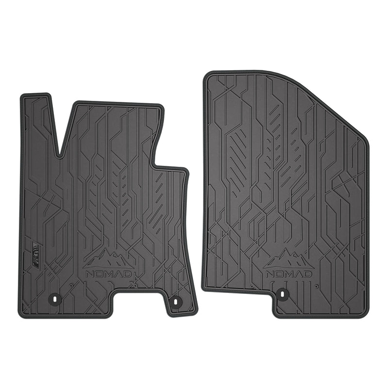 Tapis de Sol de Voiture pour Kia Ceed II 2012-2018 Caoutchouc Noir-Gris 2Pcs