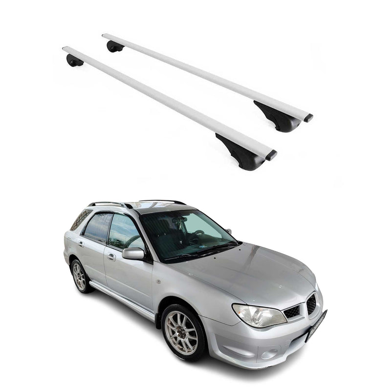 Barres de toit Transversales pour Subaru Impreza Break 2005-2010 Fer Argent