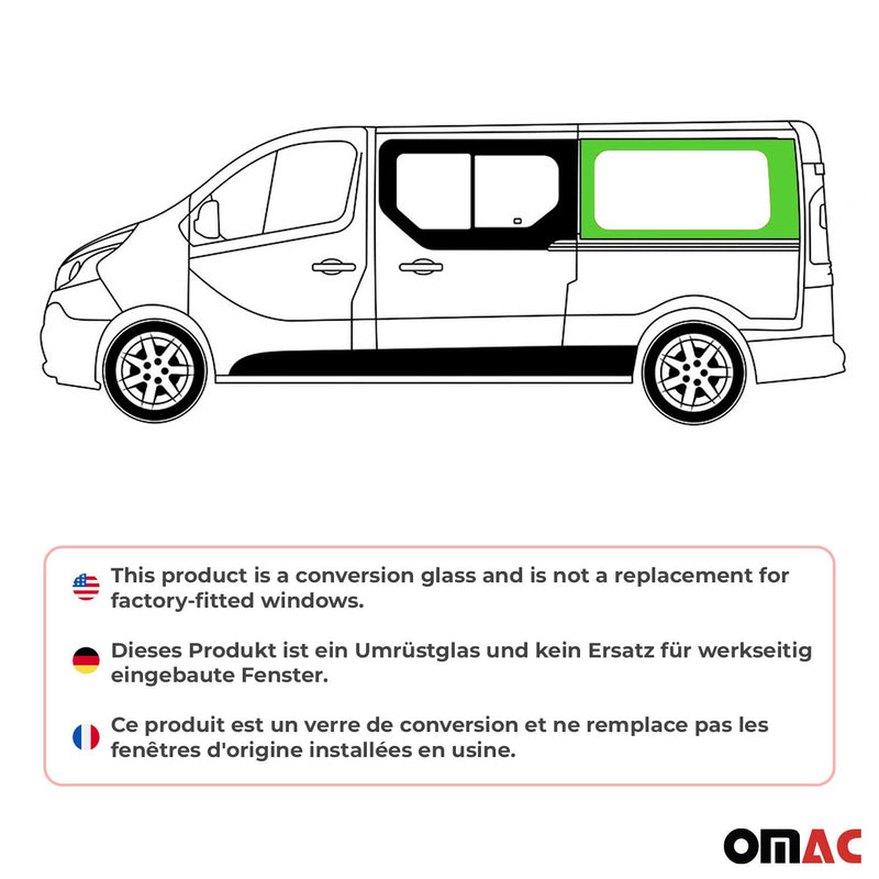 Vitre de Porte pour Opel Vivaro 2001-2014 L2 Arrière Droit Porte coulissante