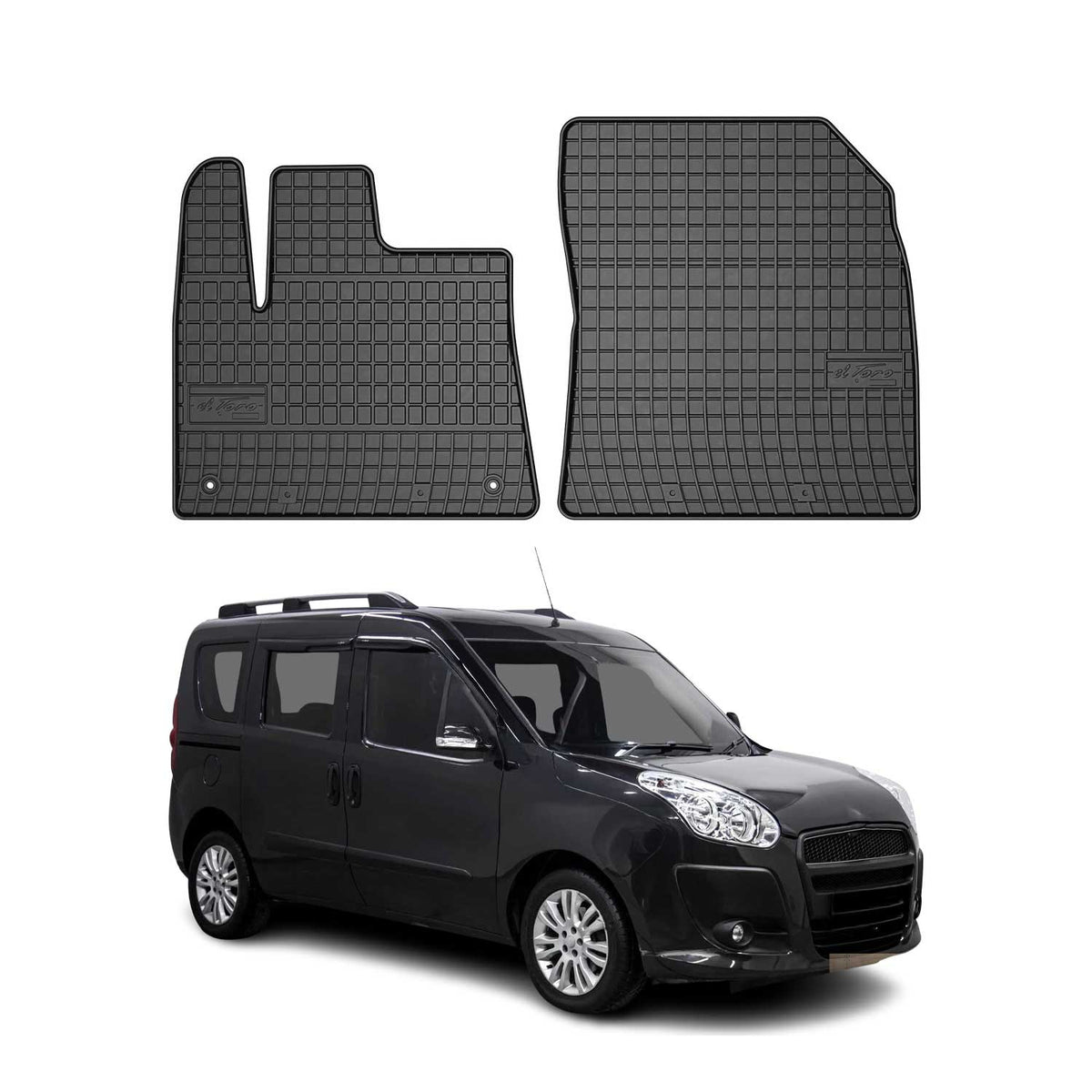 Tapis de Sol pour Fiat Doblo 2010-2020 Caoutchouc Noir