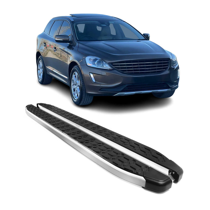 Marchepieds Latéraux pédale pour Volvo XC60 2009-2017 Gris Noir Aluminium 2Pcs