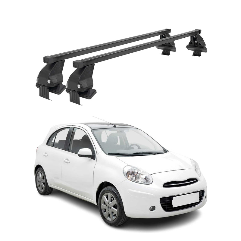 Barres Transversales Menabo pour Nissan Micra 2010-2017 Noir