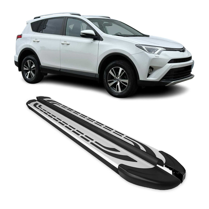 Marchepieds Latéraux pédale pour Toyota RAV4 2013-2018 Aluminium Gris Noir 2x