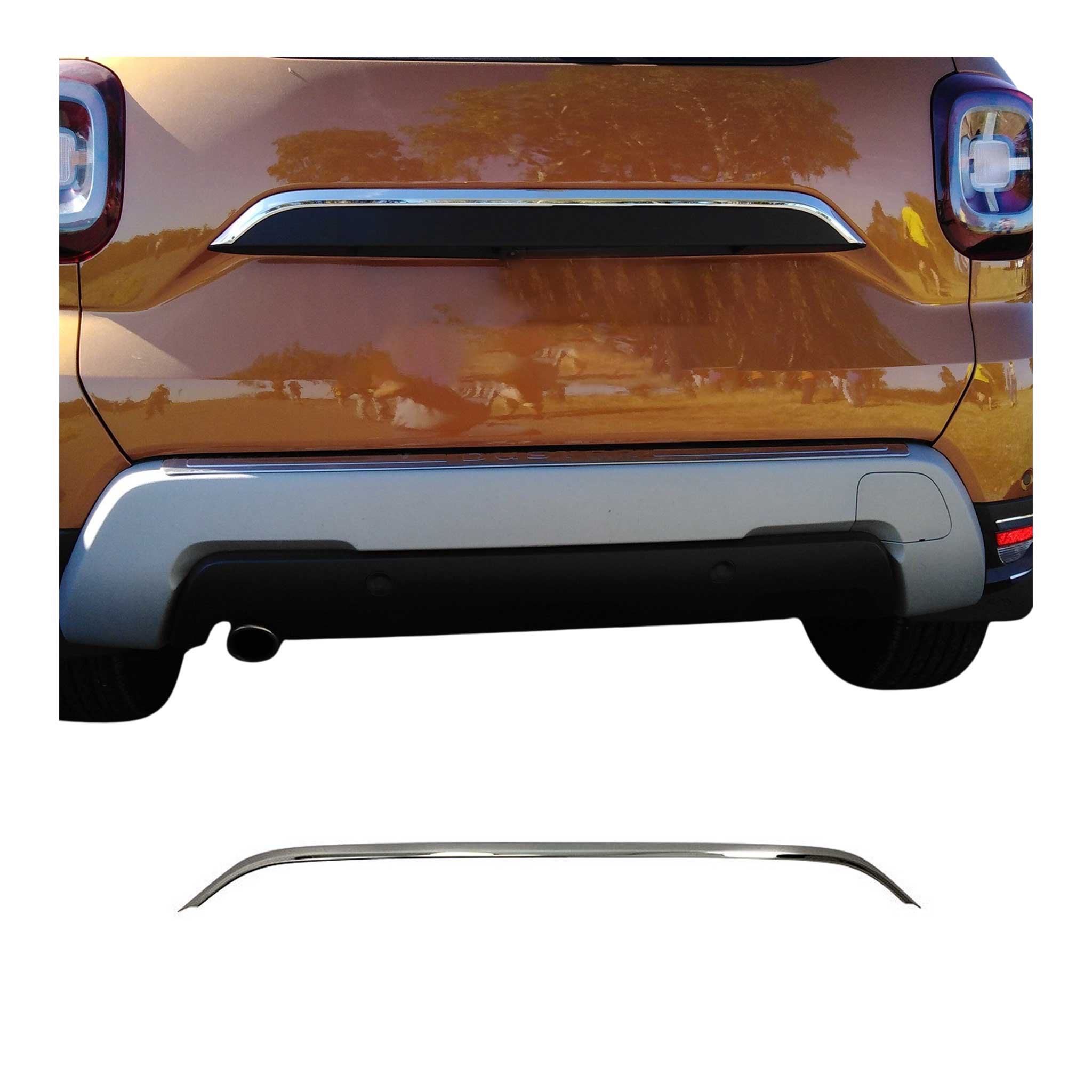 Garniture de Hayon Coffre pour Dacia Duster 2018-2021 acier inoxy