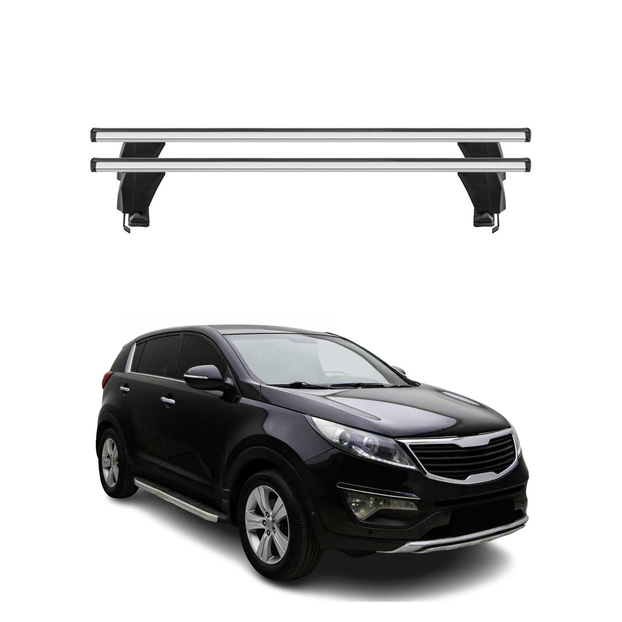 Menabo Barres de toit Transversales pour Kia Sportage 2010-2013 Gris ABE 2x