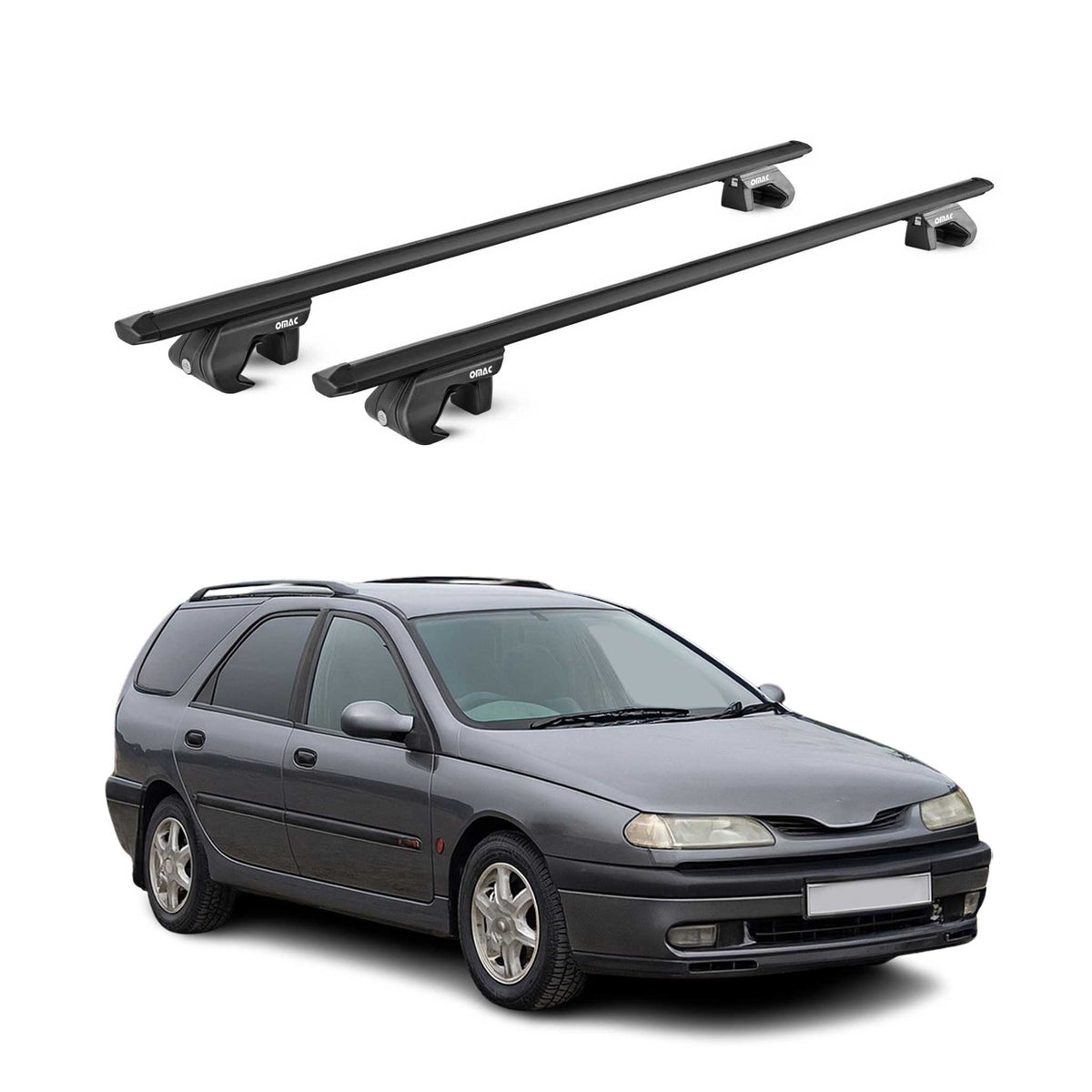 Barres de toit transversales pour Renault Laguna I II Break 1996-07 Noir ABE