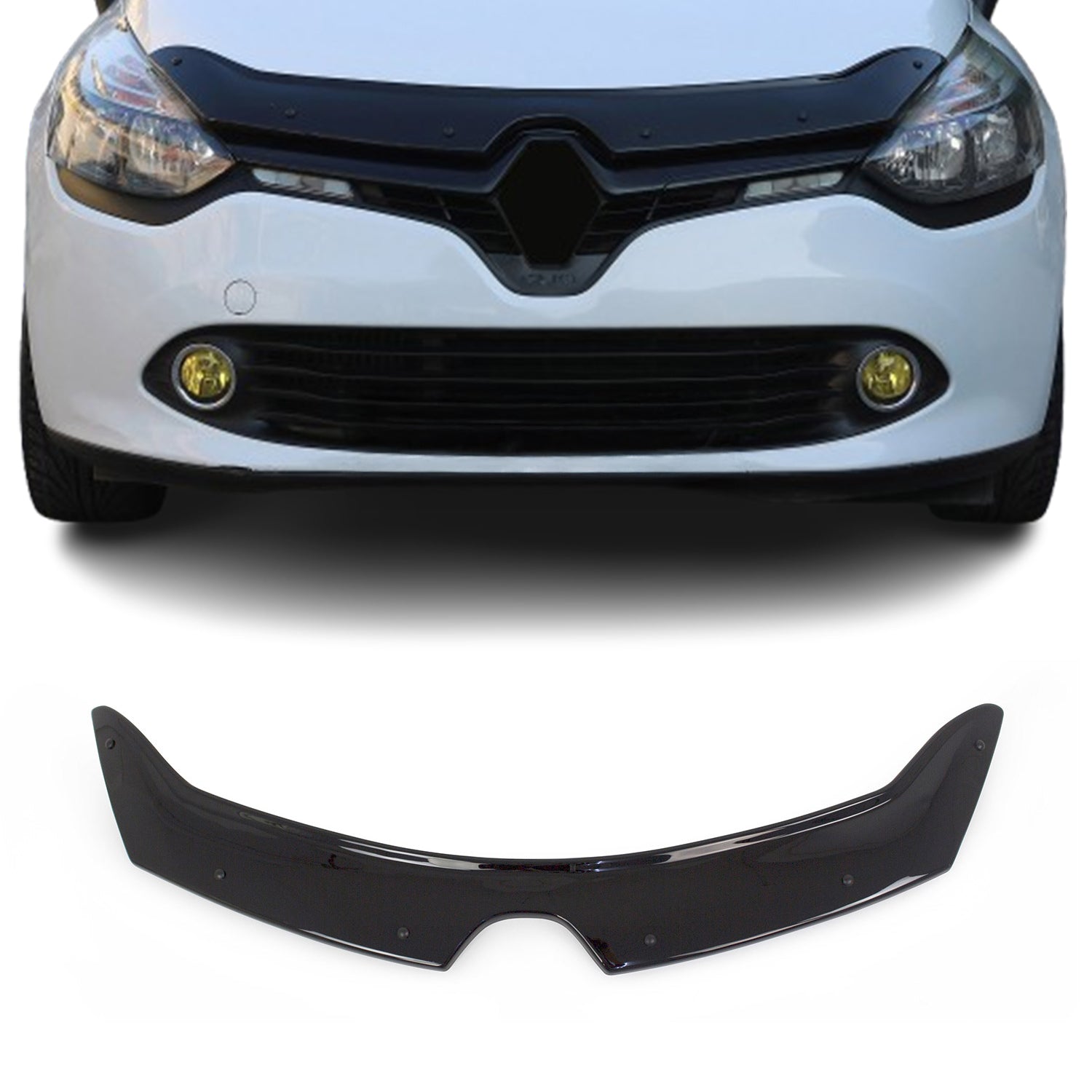 Deflecteurs d'air capot de voiture pour Renault Clio 2012-2019 Acrylique Noir