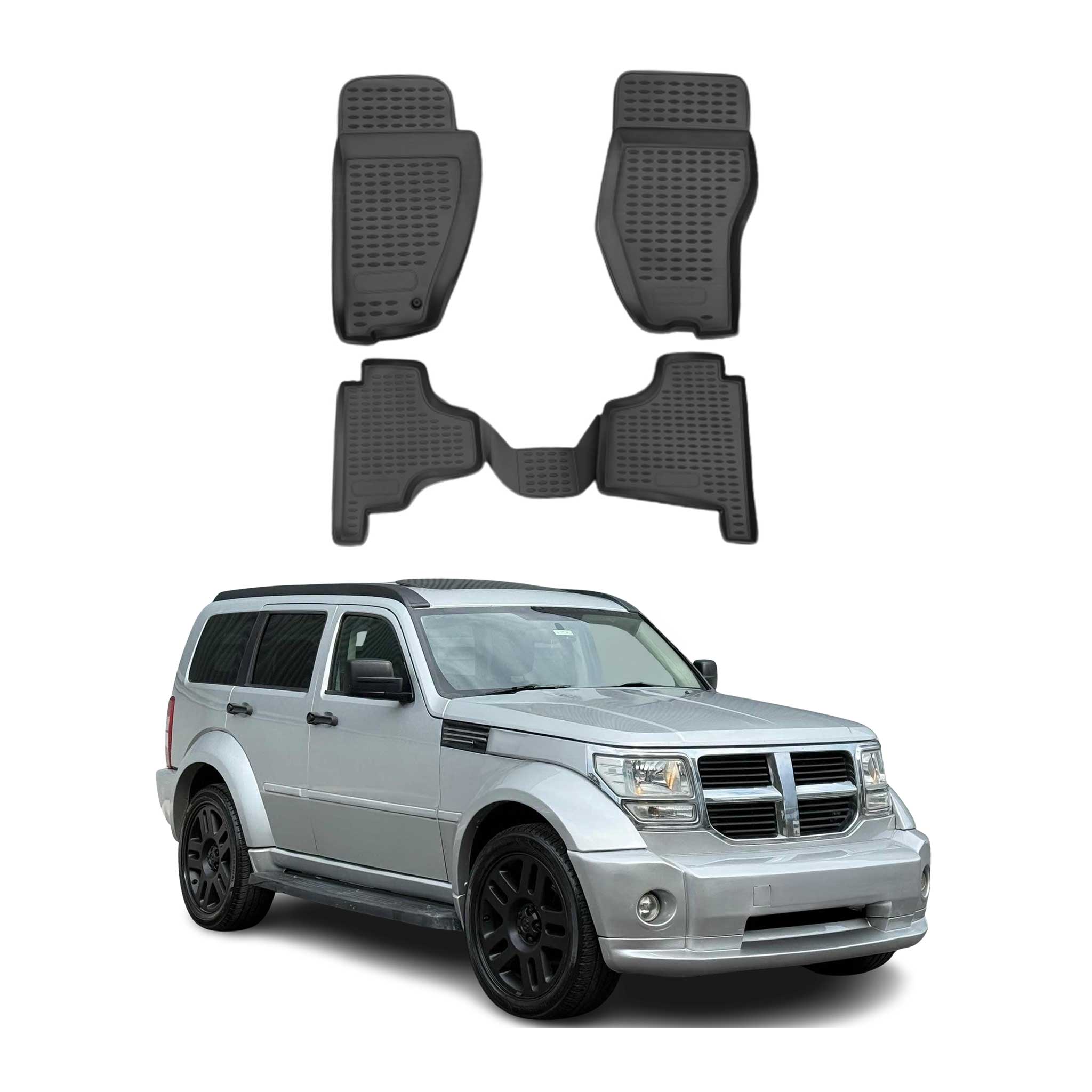 OMAC Tapis de sol pour Dodge Nitro 2007-2012  sur mesure en caoutchouc Noir