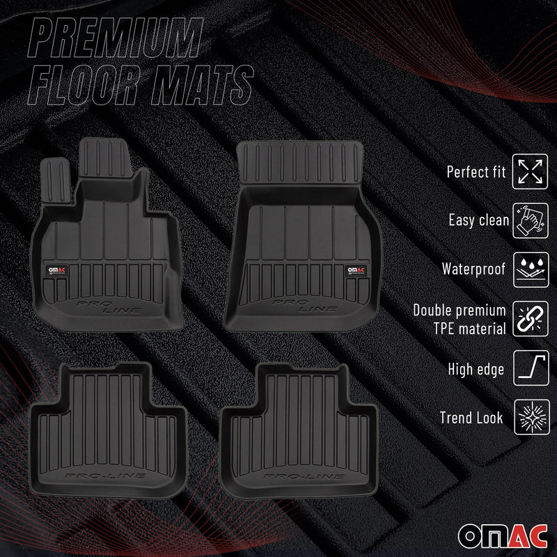 OMAC Tapis de sol caoutchouc pour BMW X3 G01 2017-2024 Noir Premium
