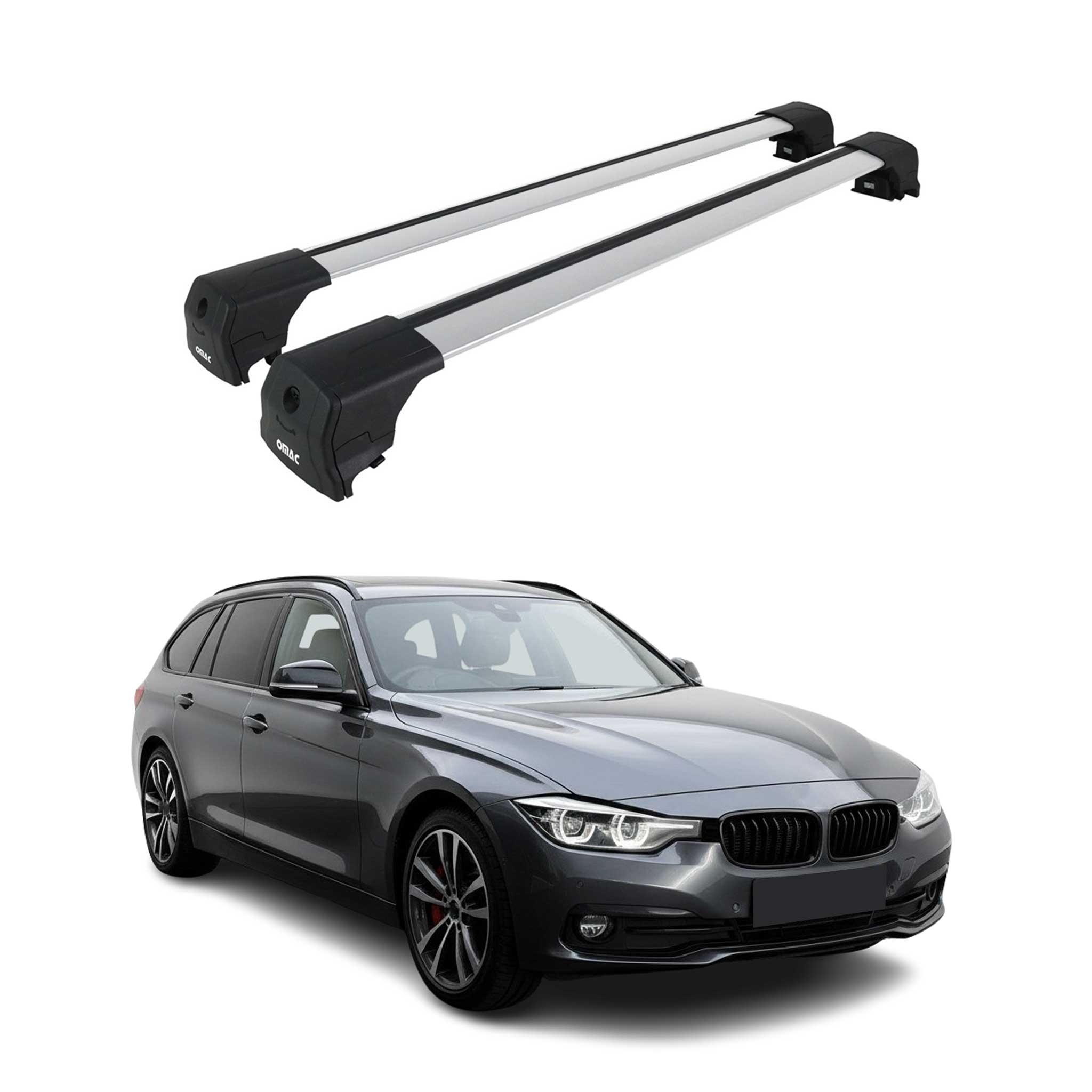 Barres De Toit Transversales pour BMW Serie 3 Break F31 G21 2012-2026 Gris 2Pcs