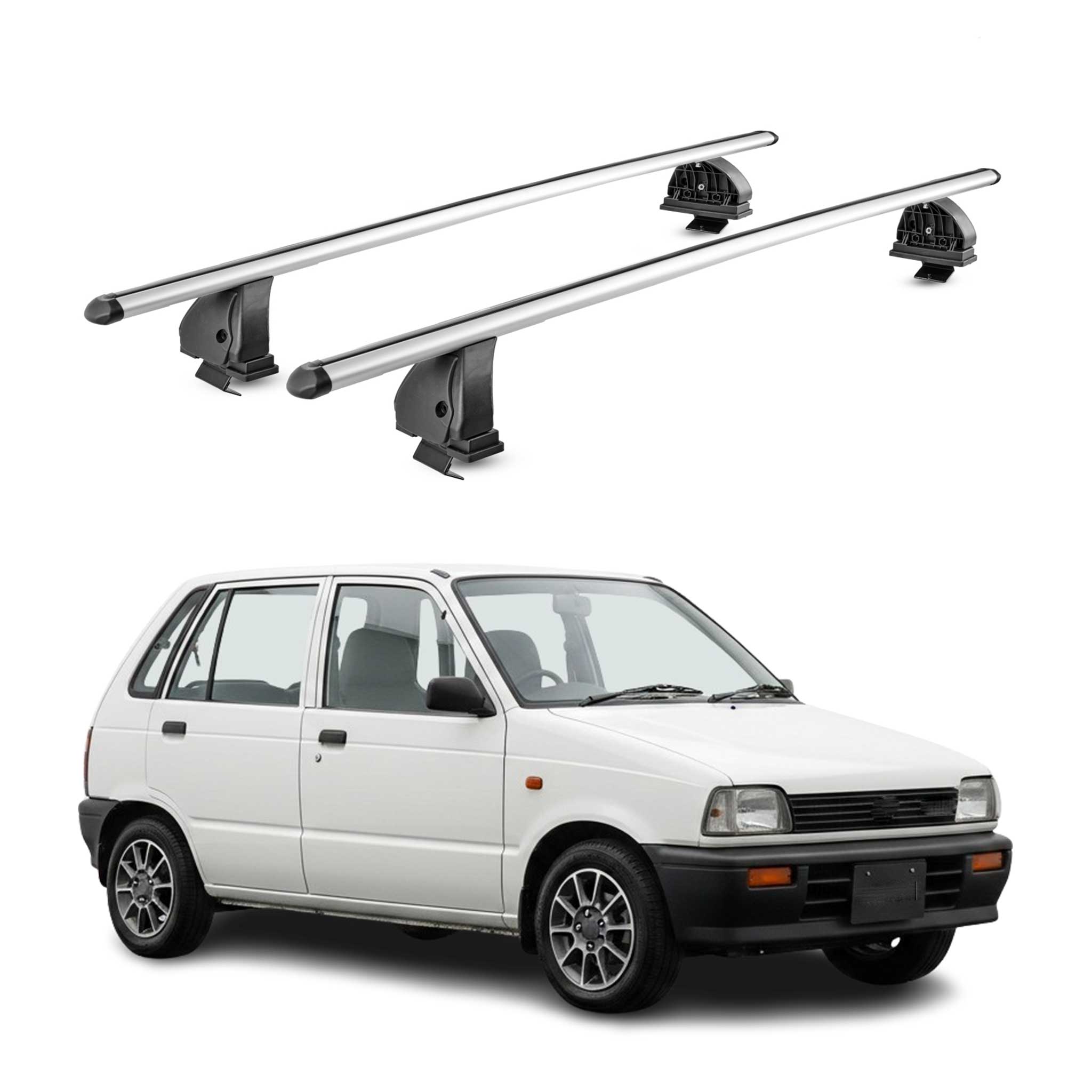 Barres de toit transversales Alu pour Suzuki Alto CA-CL-HA 1986-2002 TÜV Gris 2x