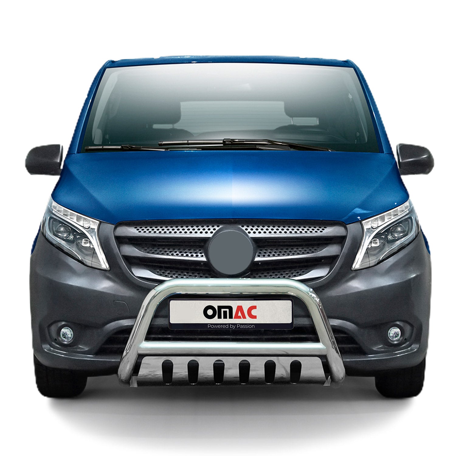 Pare-Buffle Avant Pour Mercedes Vito W447 2014-2019 Pre-FL en Acier Inox Argent