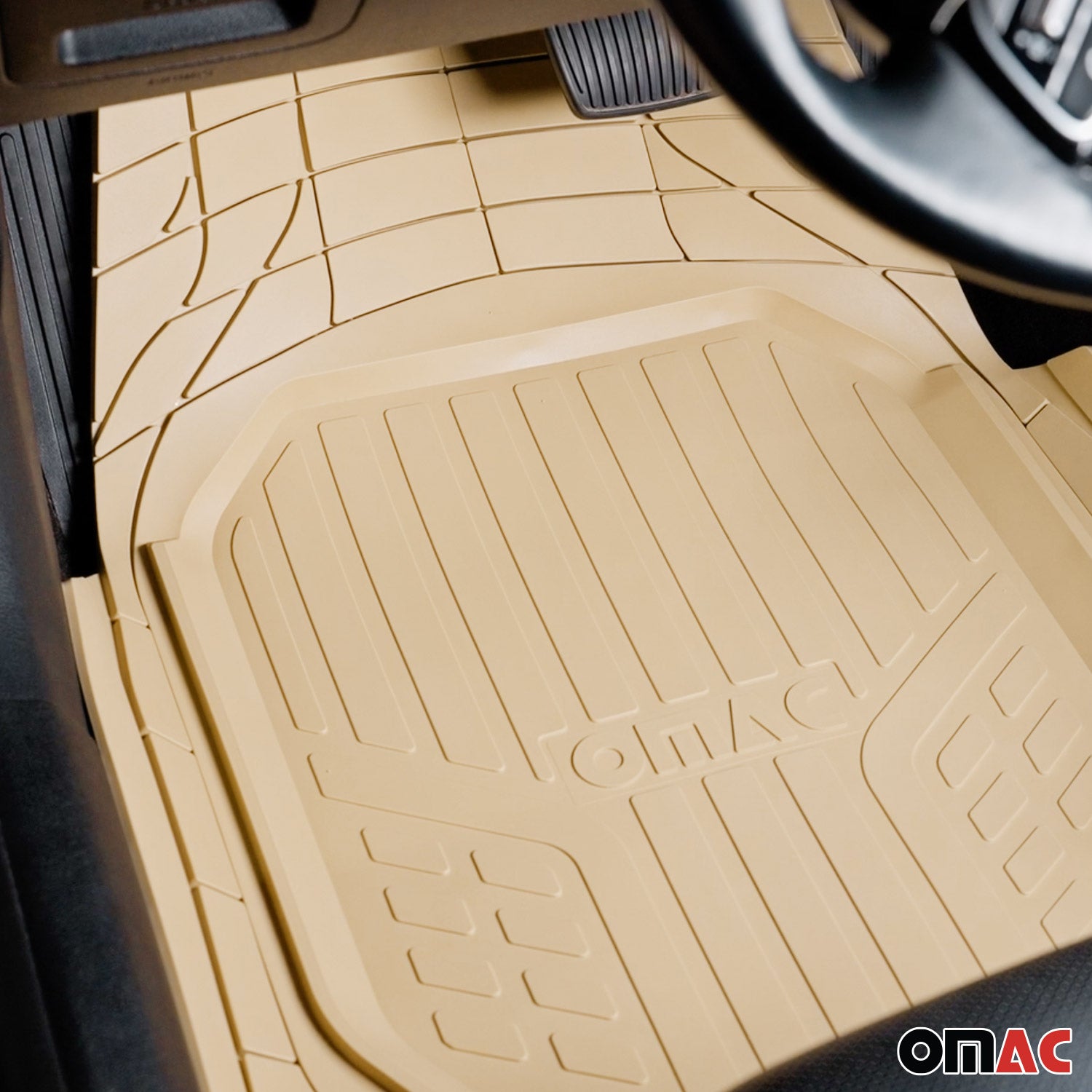 2021-2026 MG Marvel R Tapis de sol de voiture profond antidérapant 4 Pcs Beige