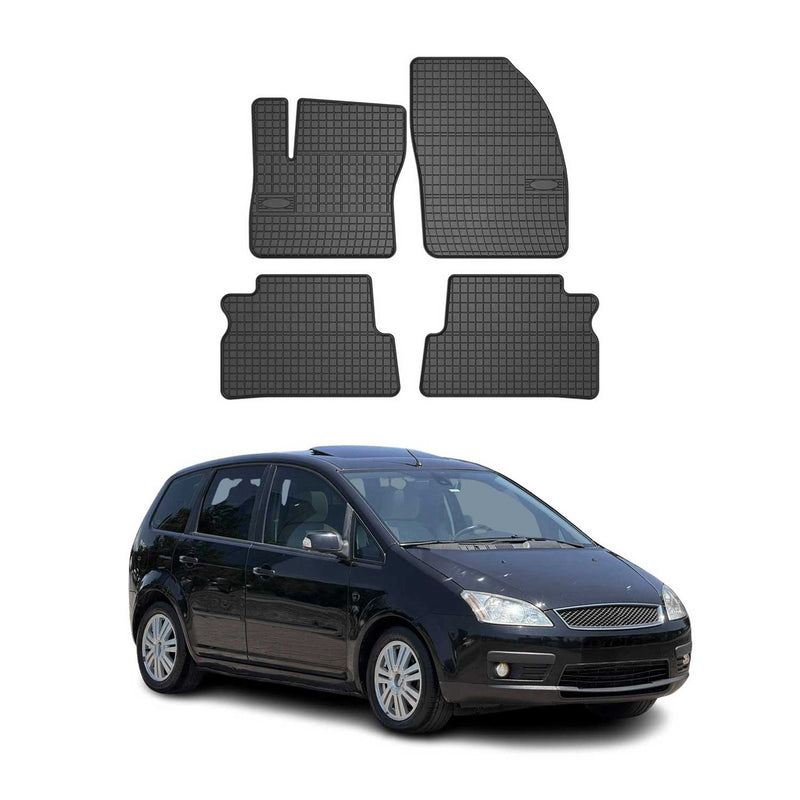 Tapis de Sol pour Ford C-Max 2003-2010 Caoutchouc Noir