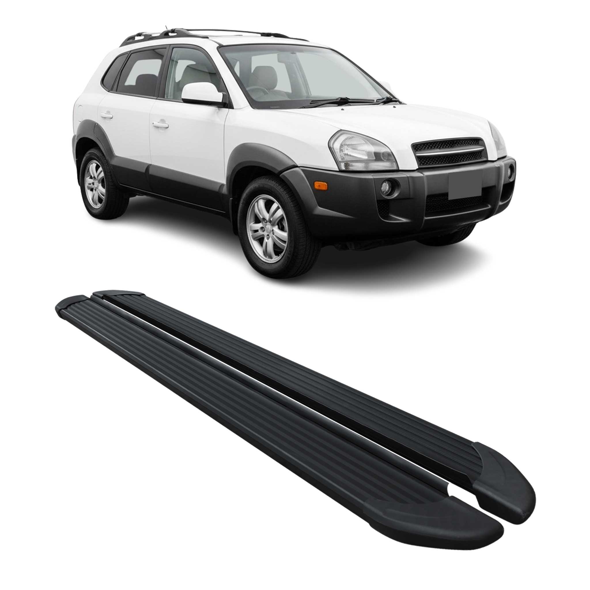 Marchepieds Latéraux pédale pour Hyundai Tucson 2004-2009 Noir Aluminium 2Pcs