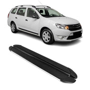 Marchepieds Latéraux pour Dacia Logan 2013-2020 Aluminium Gris Noir 2Pcs