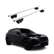 Barres de toit Transversales pour Jaguar F-Pace 2017-2025 Fer Argent ABE