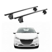 Barres de toit transversales acier pour Peugeot 208 I 2012-2019 3/5 Portes Noir